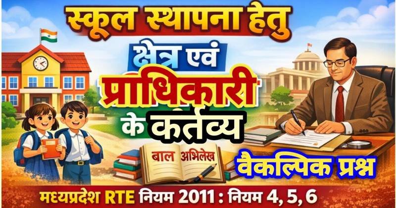 स्कूल स्थापना हेतु क्षेत्र / सीमा, राज्य एवं स्थानीय प्राधिकारी के कर्तव्य, तथा बाल अभिलेख (मध्यप्रदेश RTE नियम 2011 : नियम 4, 5, 6)